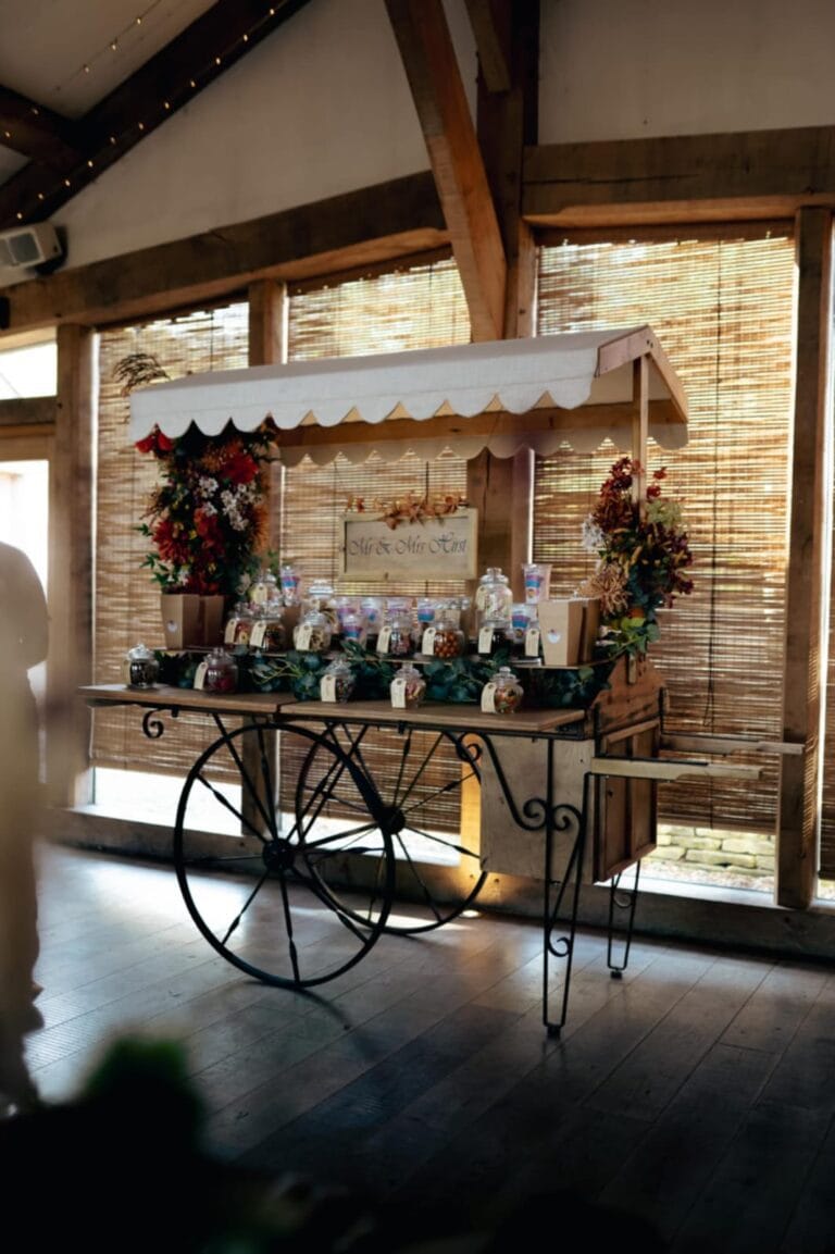 rustic candy cart hire